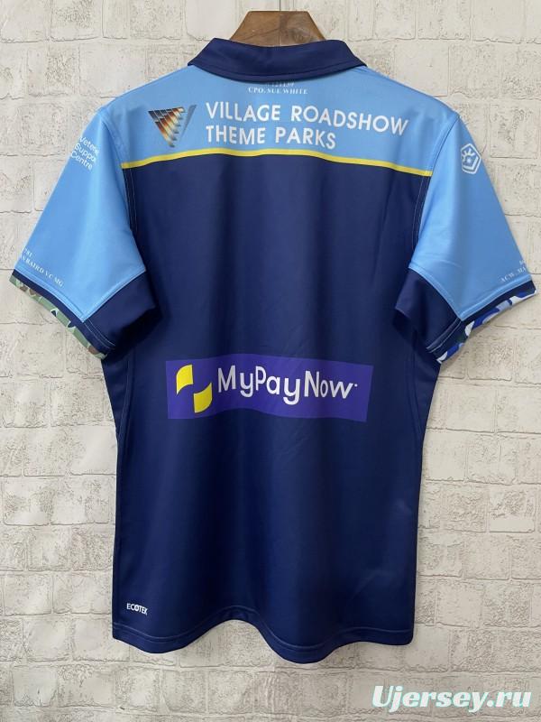 25/26 Gold Coast Titans Navy Blue with Sky Blue and Gold Chevrons Jersey