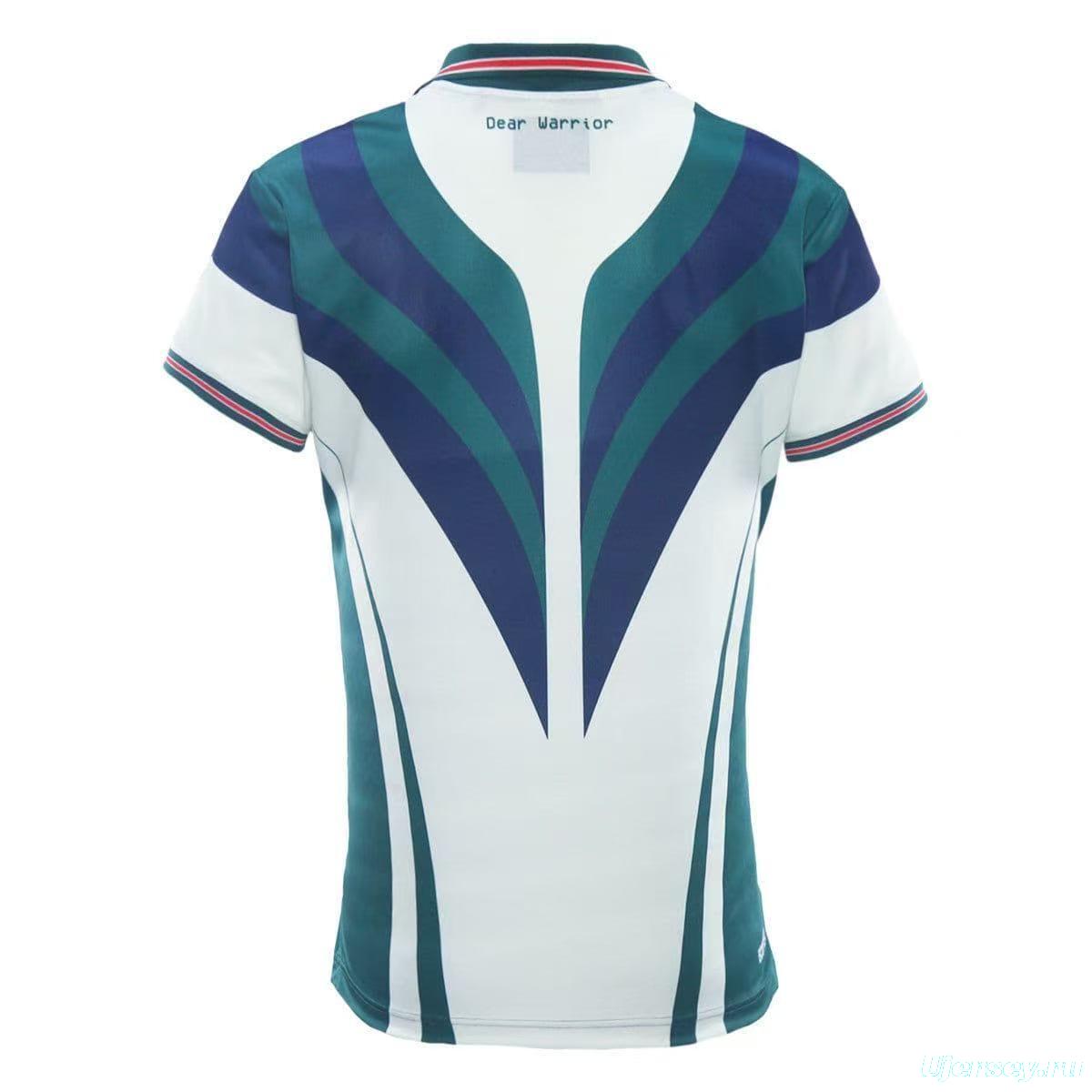 25/26 New Zealand Warriors White with Teal and Navy Chevron Jersey