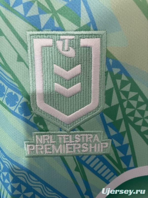 25/26 New Zealand Warriors Green with Māori Tribal Patterns Heritage Jersey