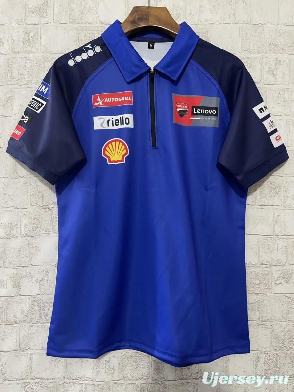2024 F1  Ducati Corse Blue with Navy  Sleeves Racing Motorsports Polo