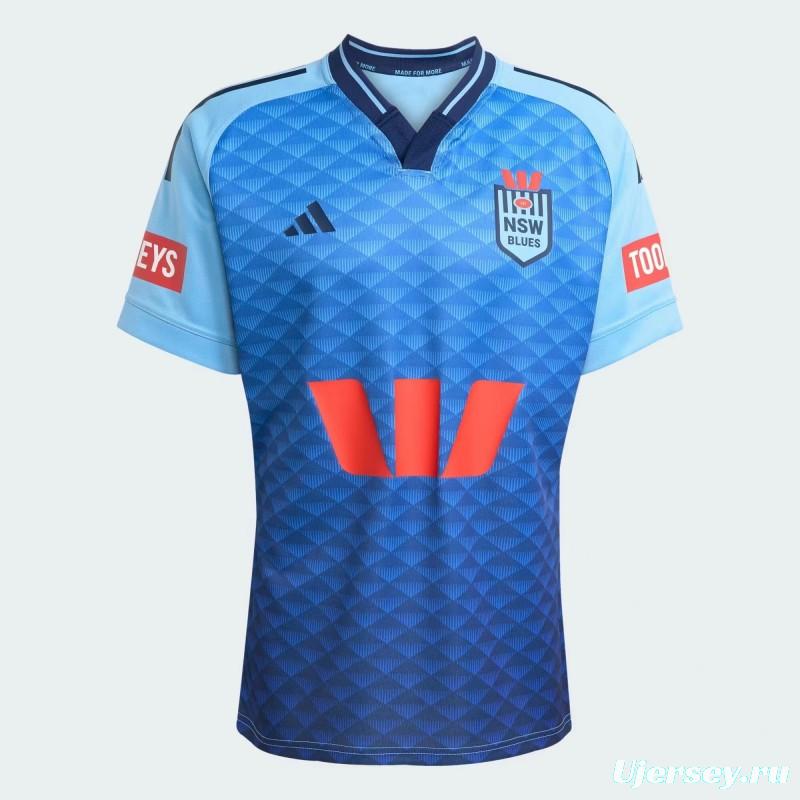 2026 NSW Blues Sky Blue to Navy Blue Gradient with Diamond Pattern Jersey