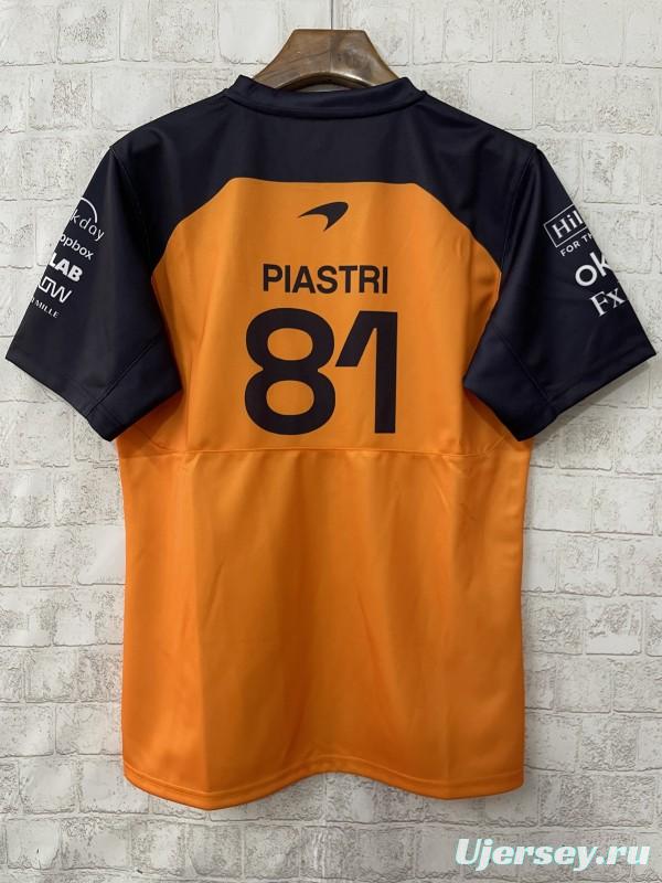 2026 F1 McLaren Racing Papaya Orange with Black Raglan Sleeves Jersey