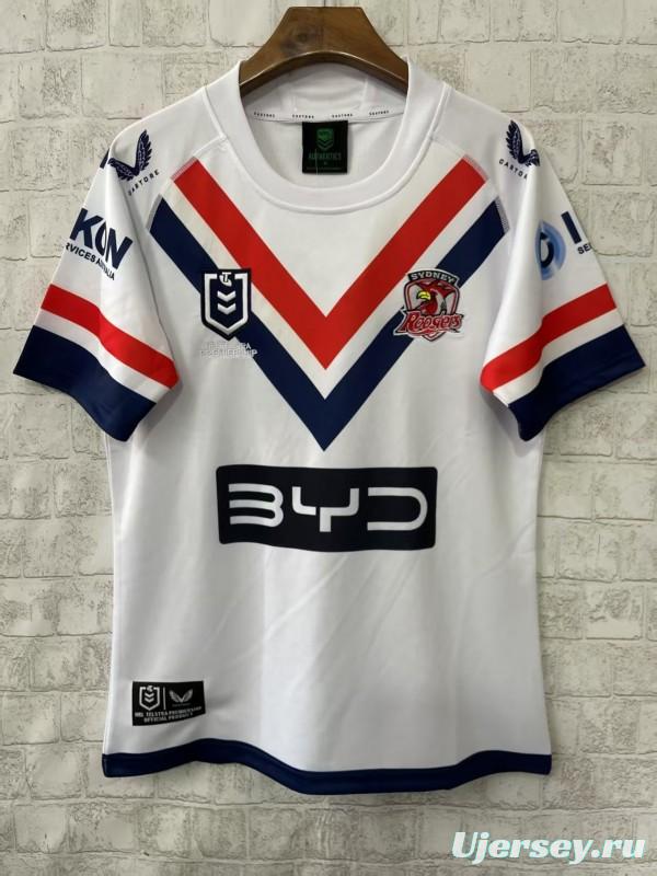 25/26 Sydney Roosters White with Navy and Red Chevron Jersey
