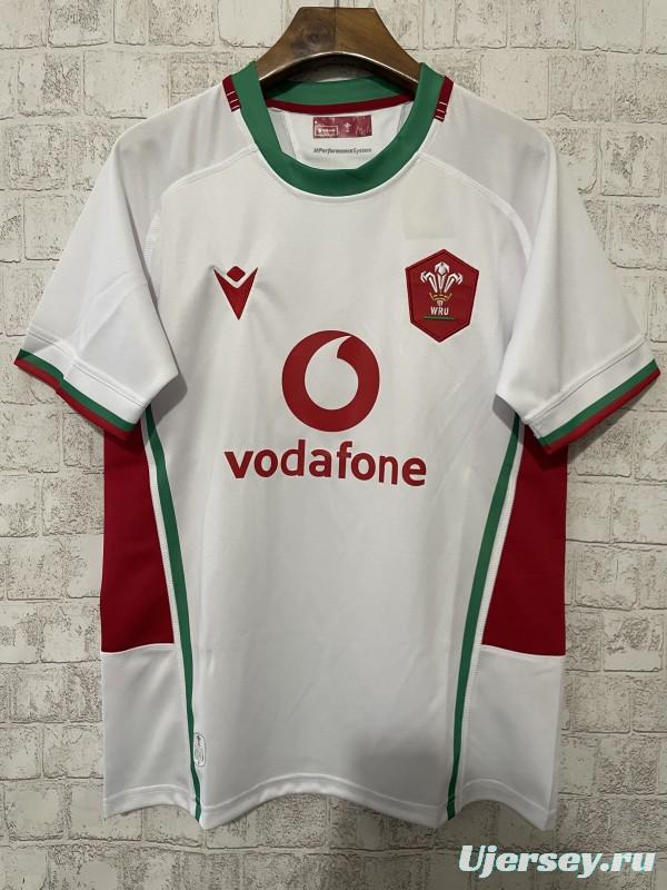 2025 Wales White with Red and Green Trim Away Jersey