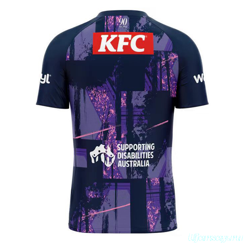 25/26 Canterbury-Bankstown Bulldogs Navy with Purple and Pink Abstract Art Pattern Jersey