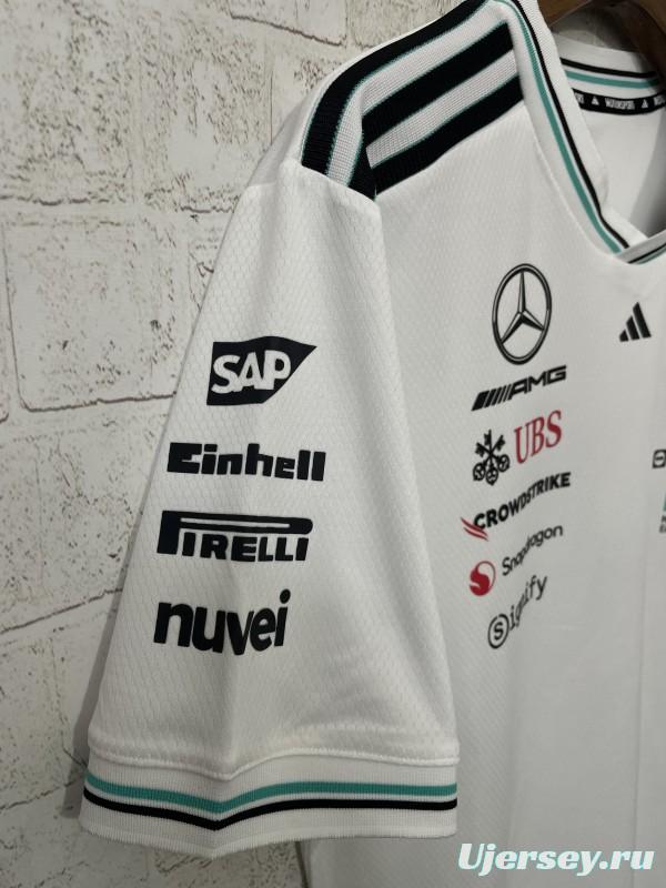 2026 F1 Mercedes-AMG Petronas F1 Team White with Teal and Black Trim Jersey