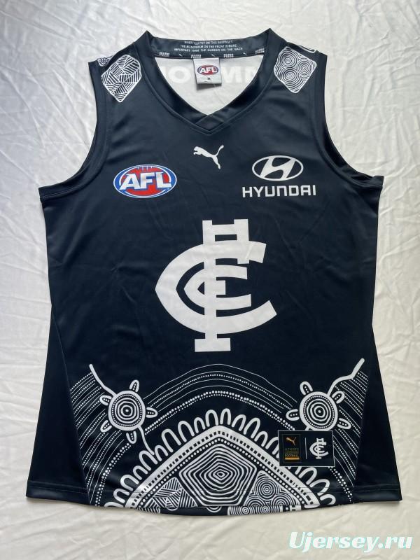 25/26 Carlton Blues Navy with White Aboriginal Art Jersey