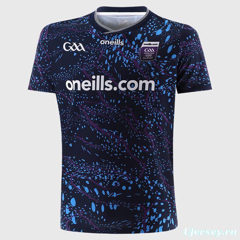 2026 Ireland GAA U20 Hurling Navy with Purple Marble Pattern Jersey