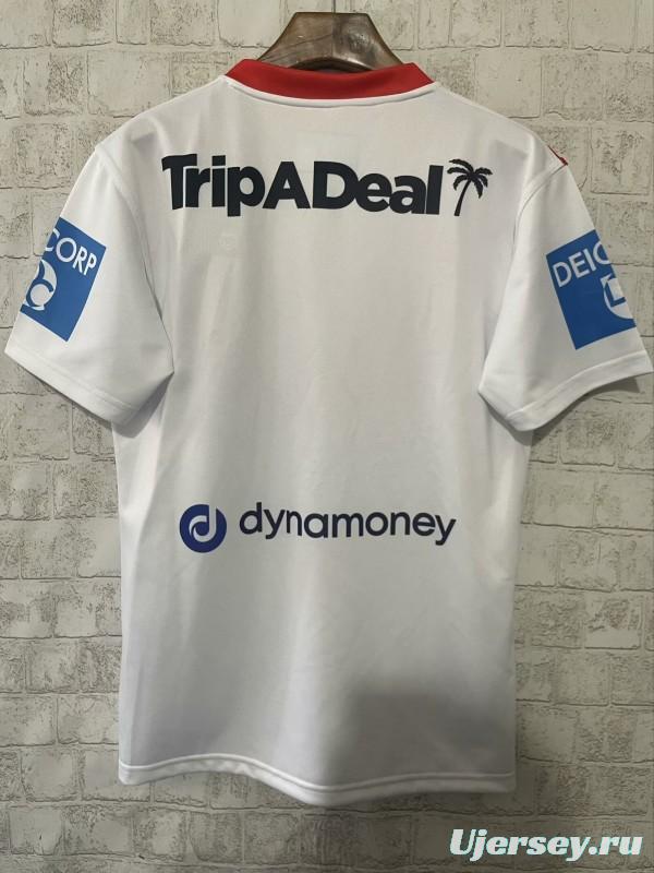 25/26 St George Illawarra Dragons White with Red V Jersey
