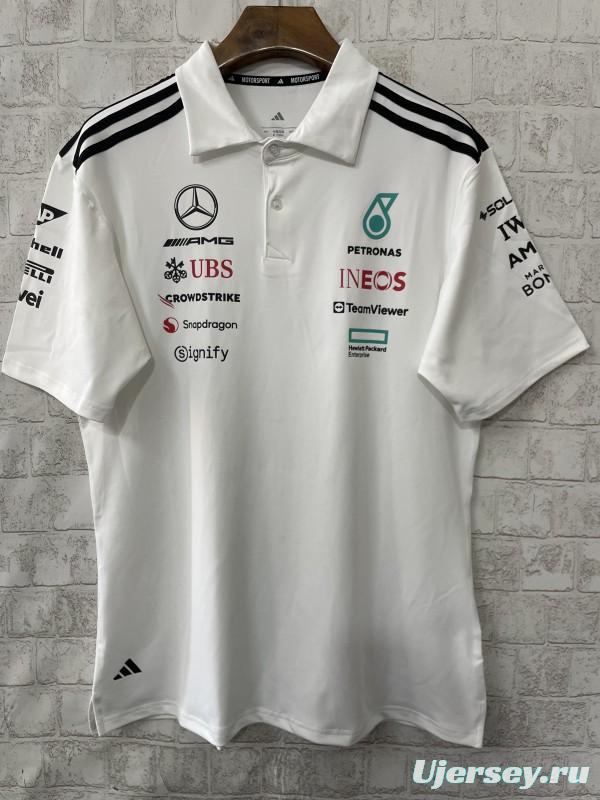 2026 F1 Mercedes-AMG Petronas F1 Team White Polo Shirt