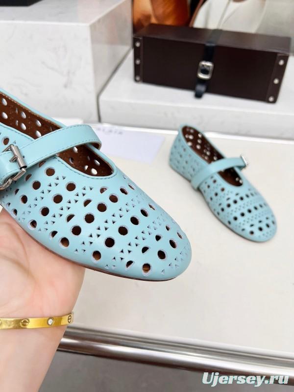 Alaia 2025/SS Perforated Ballet Flats - LY00320