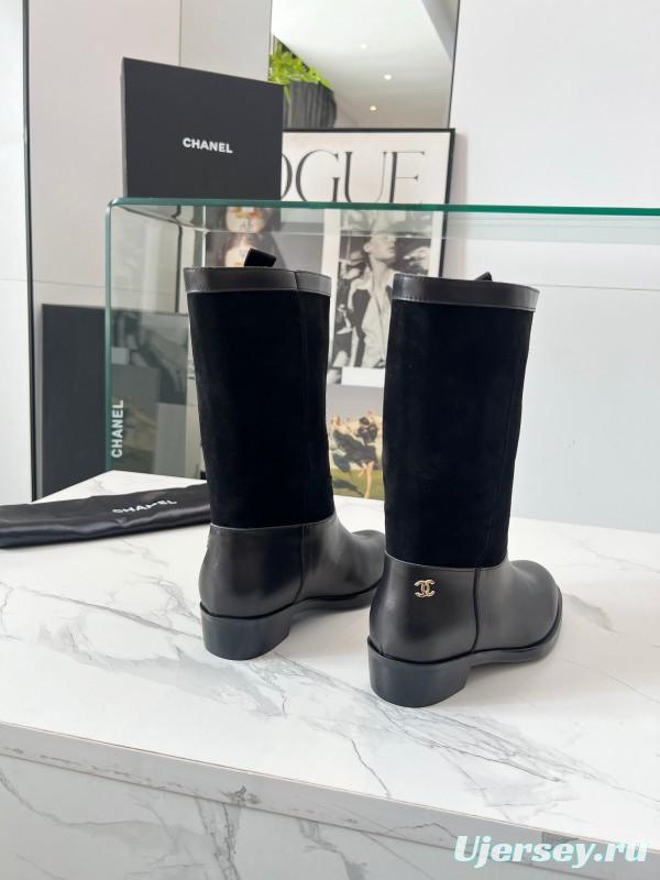 Adidas 2025 SS Suede Color-Block Slip-On Equestrian Boots Retro Western Cowboy Boots - LY00350