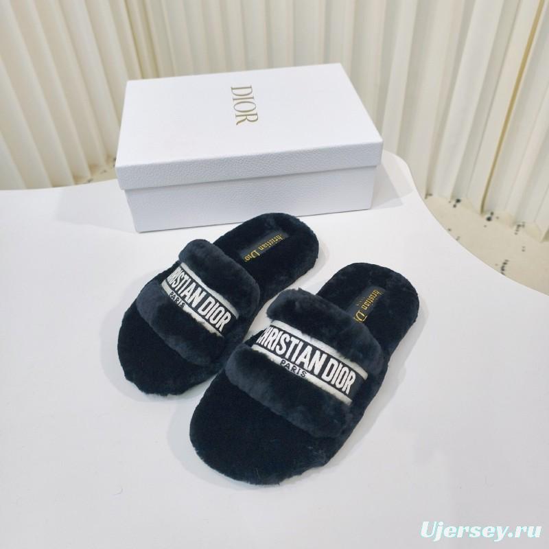 Dior Metal Buckle Wool Slippers Series - 2025SS