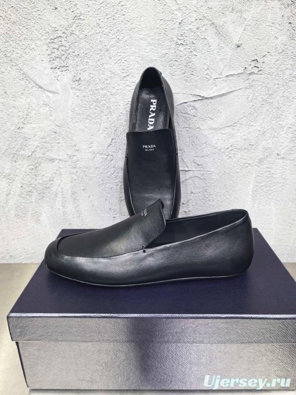 Prada Shuffle Monk Loafers Classic Retro Men's Leather Shoes - AS00380