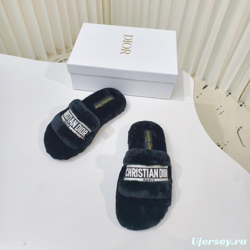 Dior Metal Buckle Wool Slippers Series - 2025SS