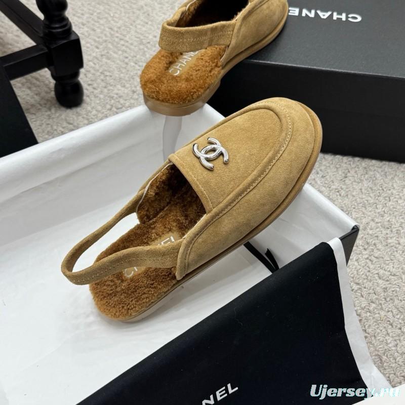 Chanel 2025/SS Teddy Fur Loafers with Double C Logo - KFY00300