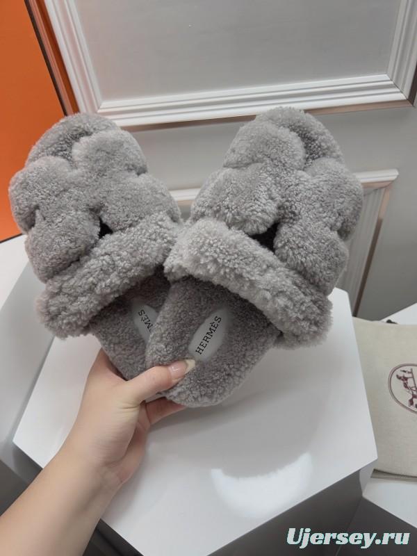 H Erijus Shoes 2025/SS Teddy Wool Slippers - LY00270