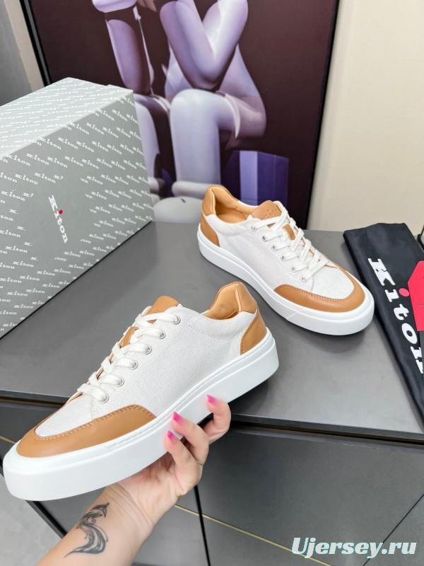 Kiton 2025 SS Tie-Detail Old Money Style Casual Men's Shoes - KFY00320