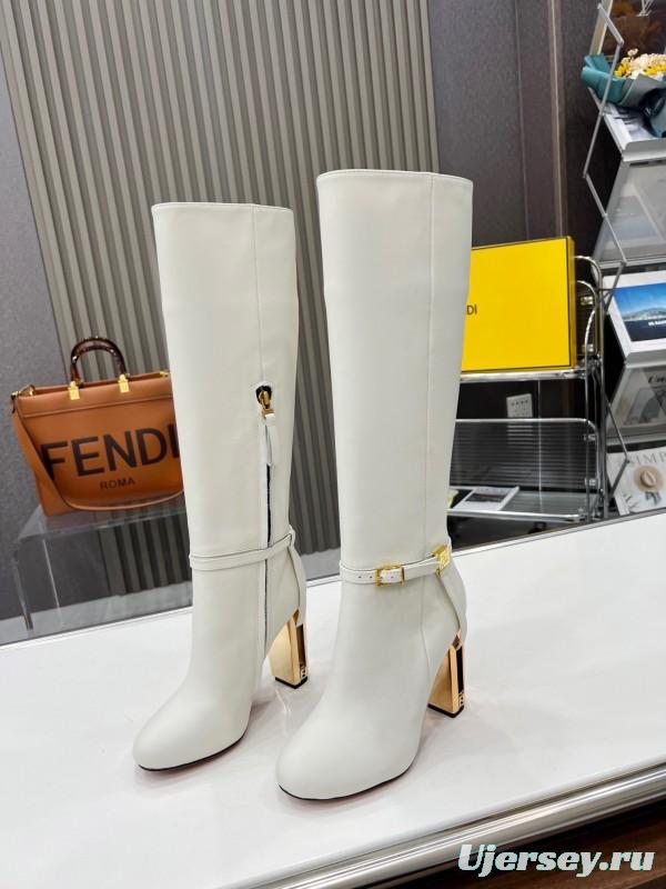 FENDI Delfina Round Toe Boots with FF Buckle - LY00520