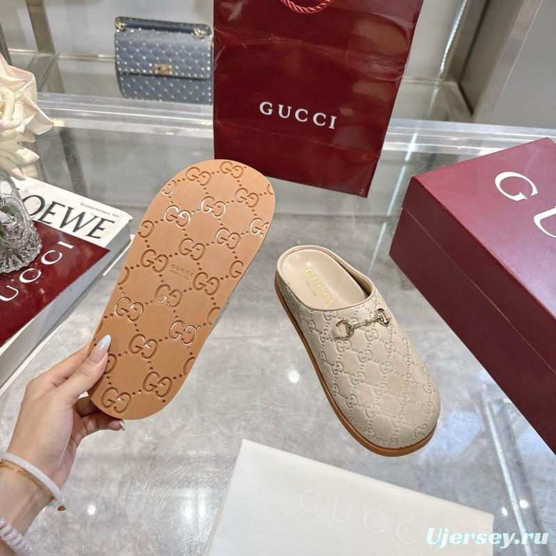 Gucci Camel Suede Horsebit Women's Barefoot Mules - LY00240