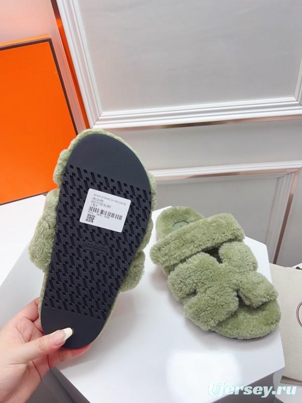 H Erijus Shoes 2025 Spring Summer Collection Genuine Fur Slippers - LY00270