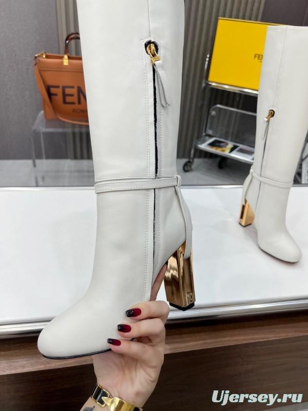 FENDI Delfina Round Toe Boots with FF Buckle - LY00520