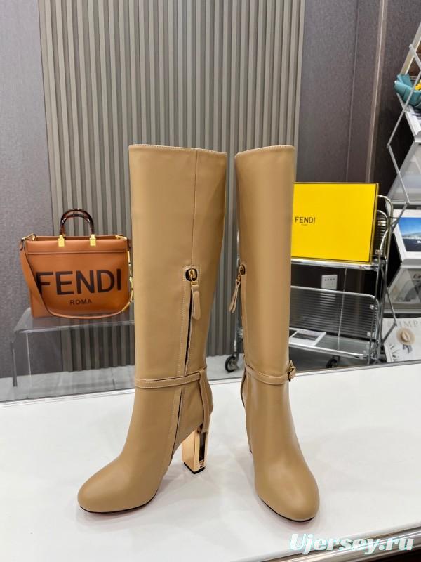 FENDI Delfina Round Toe Boots with FF Buckle - LY00520