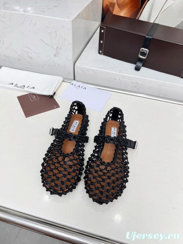 Alaia 2025SS Handwoven Ballet Dance Shoes with Inner Height Increase - LY00280
