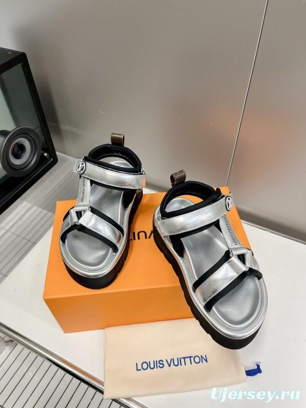 LV 2025/SS High-End Fashion Versatile Platform Sandals with Thick Sole for Height Increase and Slimming Effect - LY00