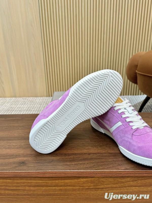 TOM FORD 2025 SS Casual Sneakers with Classic Color Blocking and Imported Leather Insole - AS00350