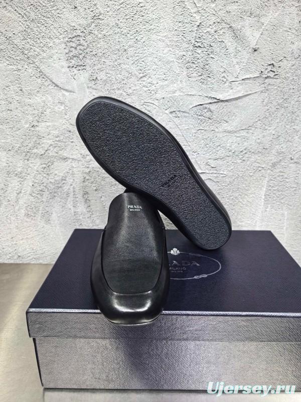 Prada Shuffle Monk Loafers Classic Retro Men's Leather Shoes - AS00380