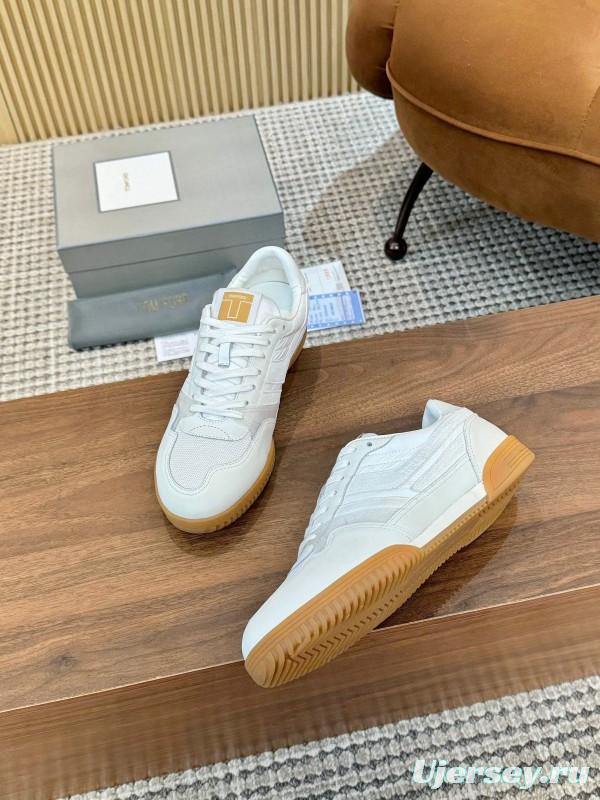 Tom Ford 2025 SS Casual Sneakers with Classic Color Blocking and Imported Leather Insole - AS00350