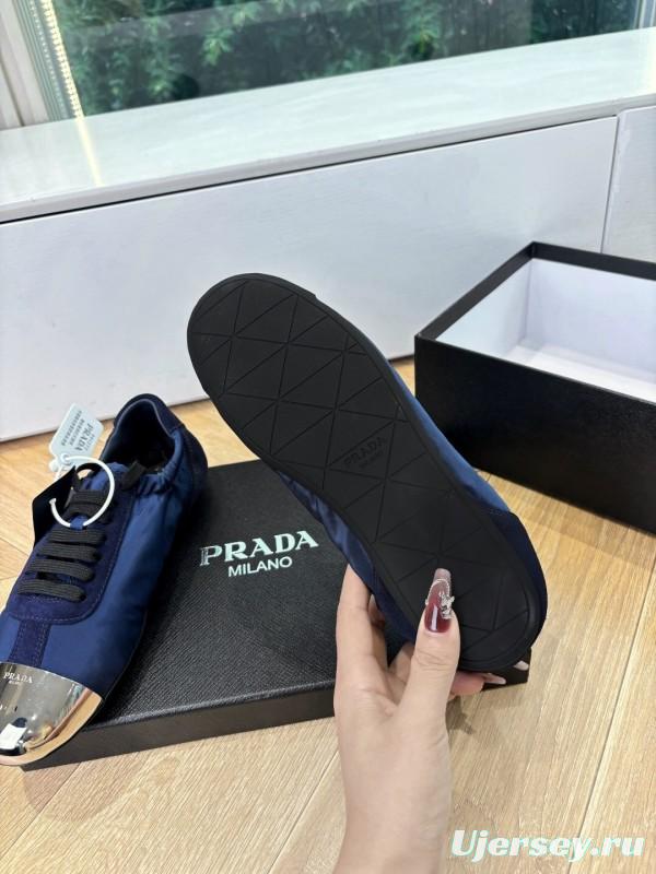 Prada Metal Toe Thin Sole Trainer Casual Shoes - LY00280