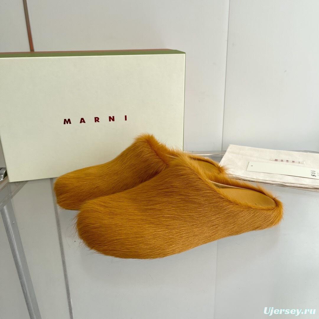 Marni 2025/SS Mule Shoes with Pony Hair - LY00