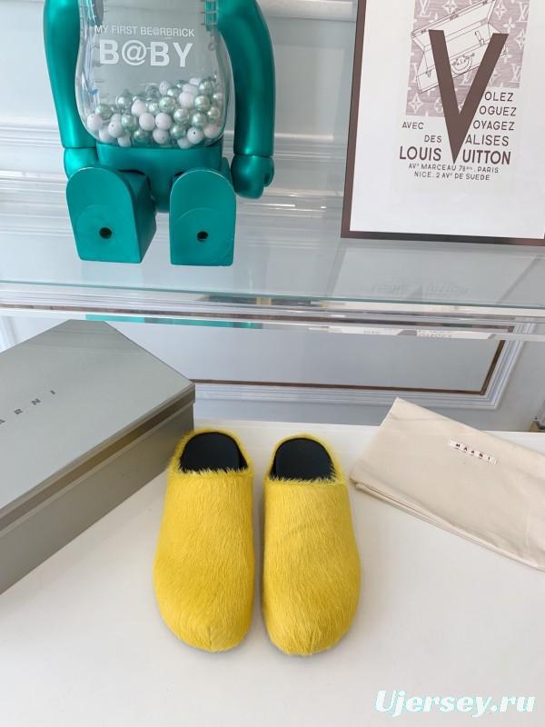Marni 2025/SS Mule Shoes with Pony Hair - LY00