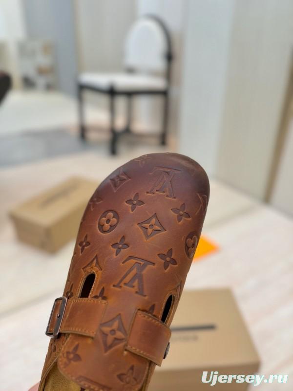 Louis Vuitton Louis Vuitton × BIRKENSTOCK Boston Closed-Toe Soft Sole Mule Slippers - KFY00300