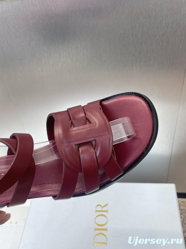 Dior D-Club Jelly Color Hollow Layered Cross Strap Mid Heel Women Shoes - KFY00290