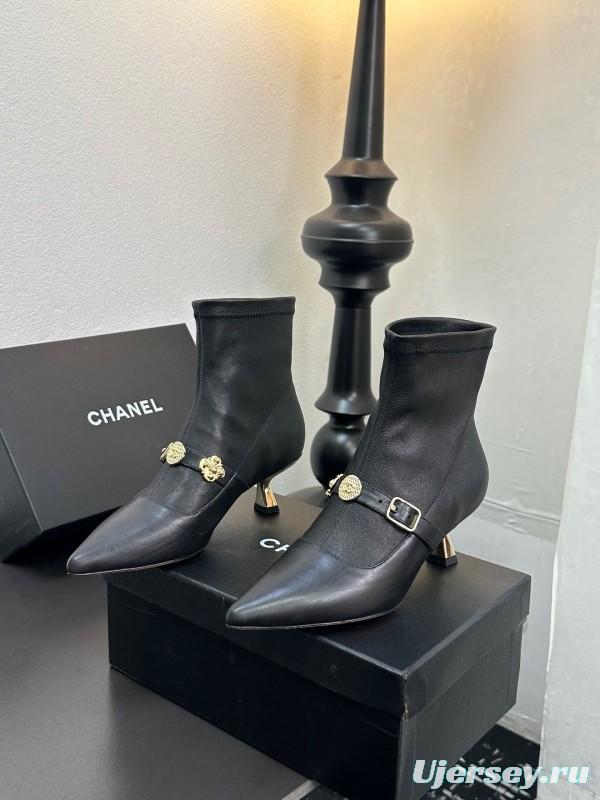 Chanel 2025/SS 24B Autumn Winter New High Heel Bow Sock Boots - LY00380