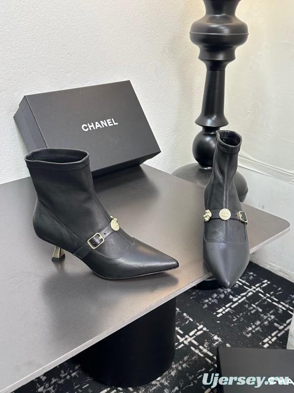 Chanel 2025/SS 24B Autumn Winter New High Heel Bow Sock Boots - LY00380