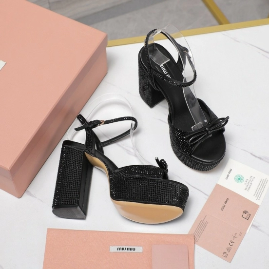 MIUMIU Bling Crystal Sandals with Swarovski Elements - KFY00340