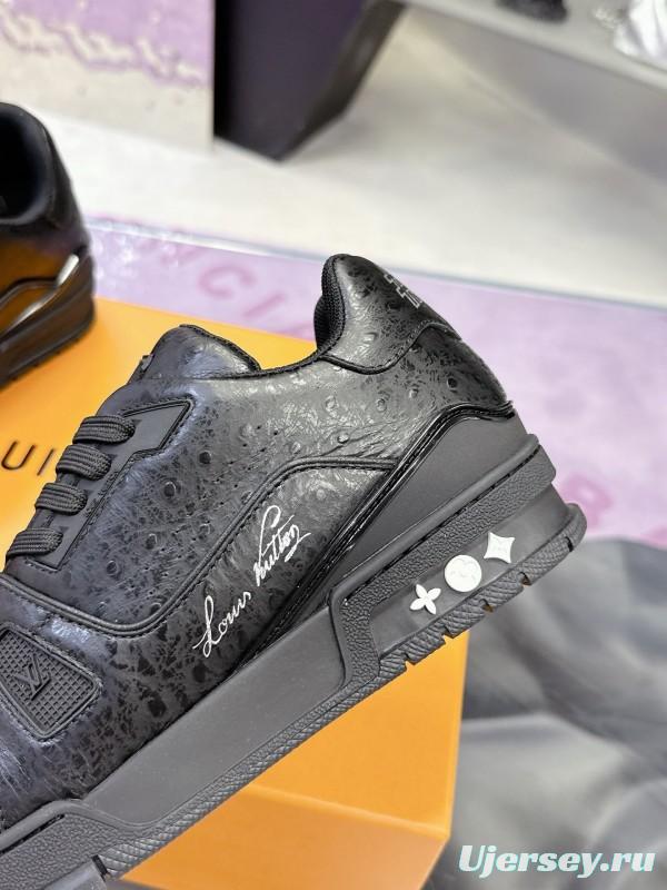 Louis Vuitton LV Trainer Maxi Sneakers Head Calfskin Ostrich Pattern Series - AS00400