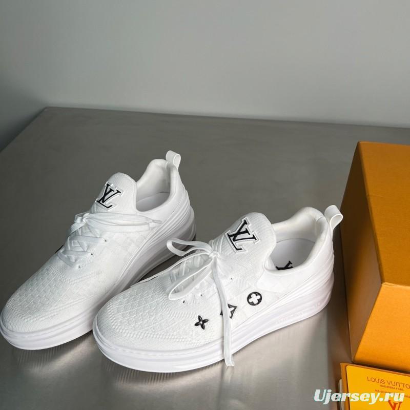 Louis Vuitton Beverly Hills Monogram Knit Sneakers with Imported IP Foam Sole - YC