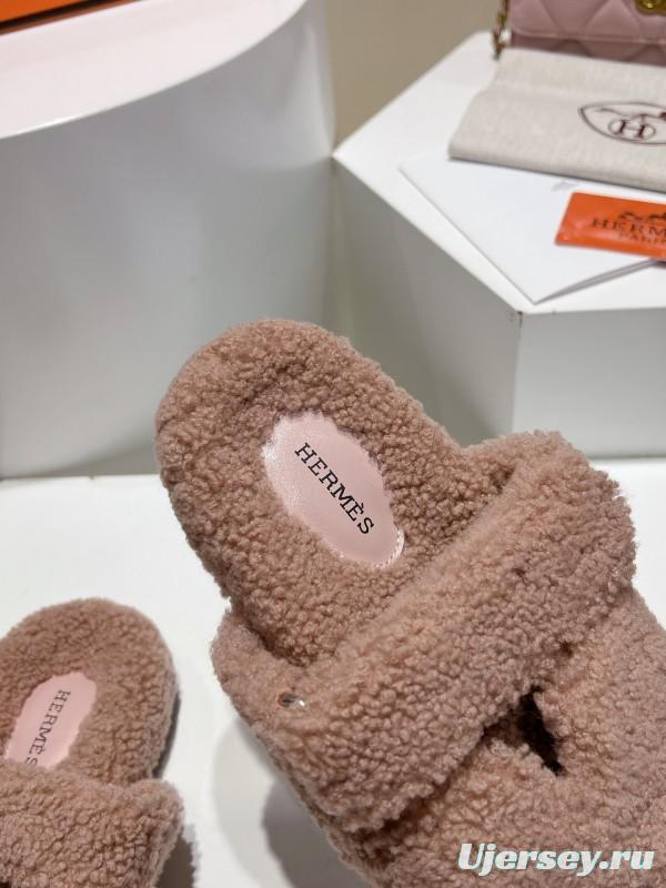 H Love Erjiu Full Fur Slippers Grain Fur Style - LY00300