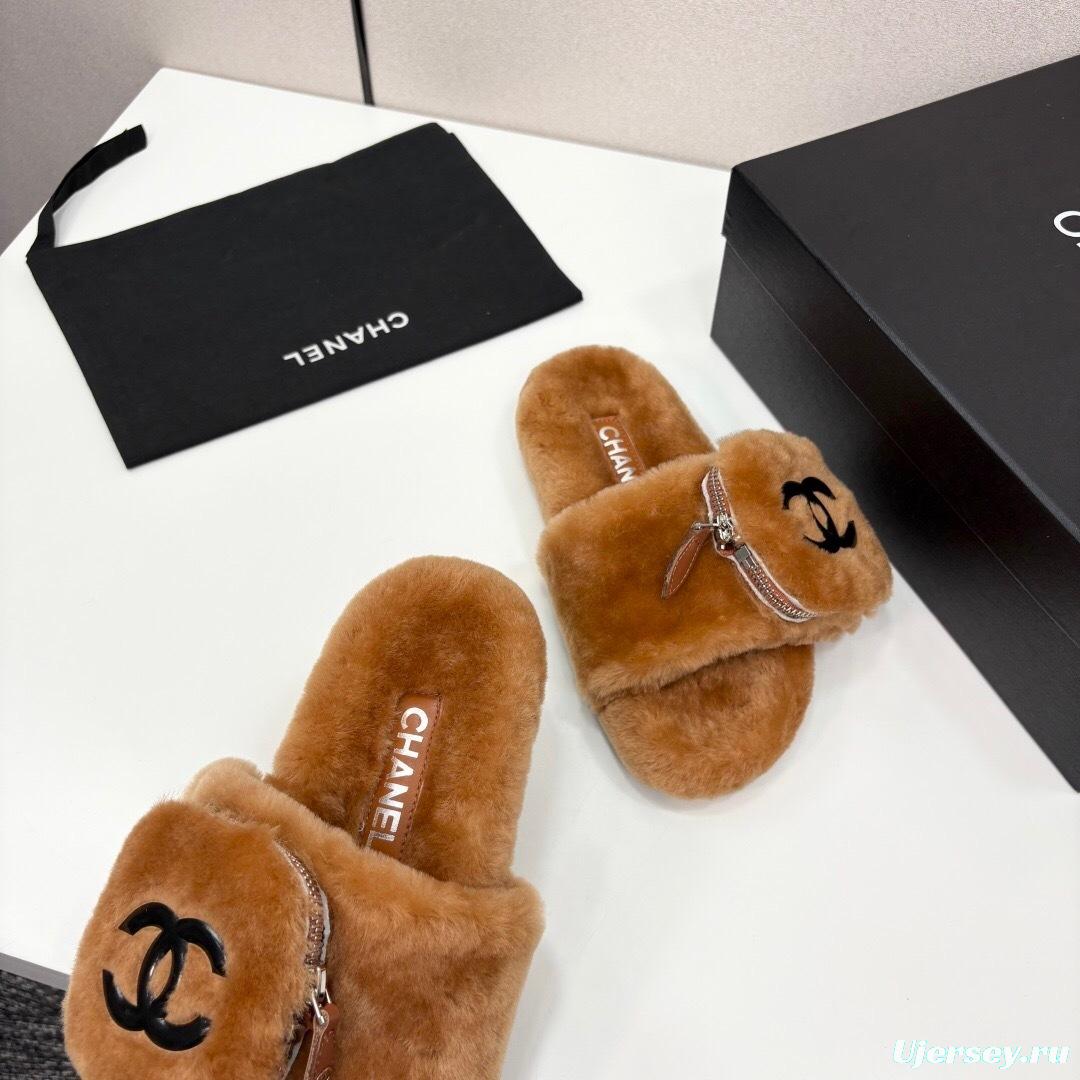 Chanel 2025 SS Latest Color Fur Slippers - LY00270
