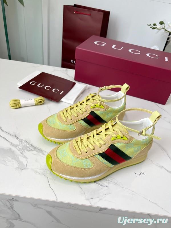 Gucci Women's Casual Shoes with GG Supreme Print and Metal Horsebit Detail - AS00330