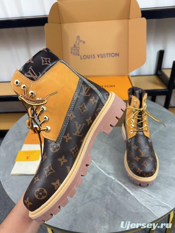 Timberland x LV Monogram Ankle Boots Waterproof Suede Leather - LY00380