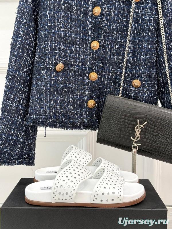 Alaia Spring Summer 2025 Laser-Cut Openwork Casual Sandals - KFY00260