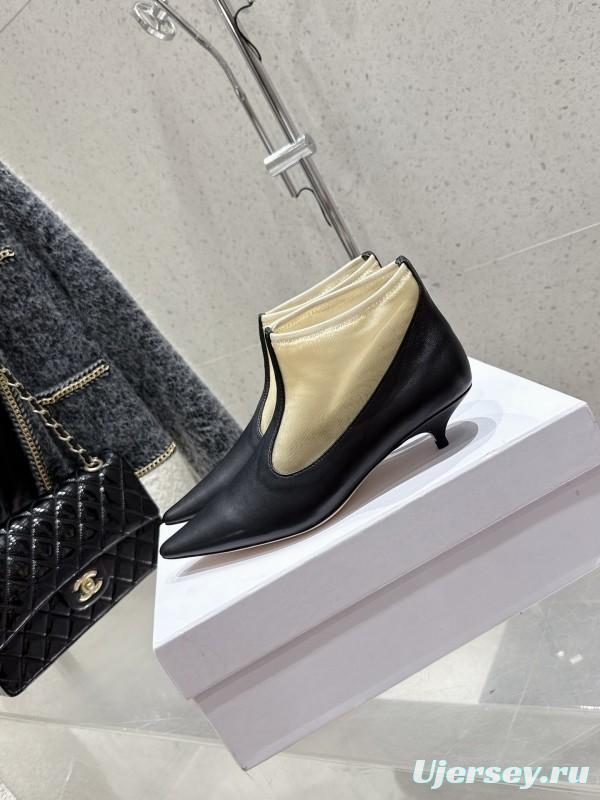 THEROW 2025SS French Retro Simple Style Mesh Kitten Heel Sandals - KFY00320