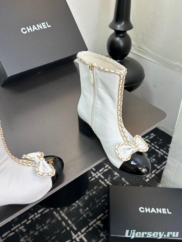 Chanel 2025/SS Bow Chain Stiletto Ankle Boots - LY00370