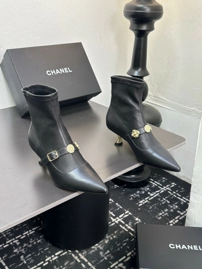 Chanel 2025/SS 24B Autumn Winter New High Heel Bow Sock Boots - LY00380